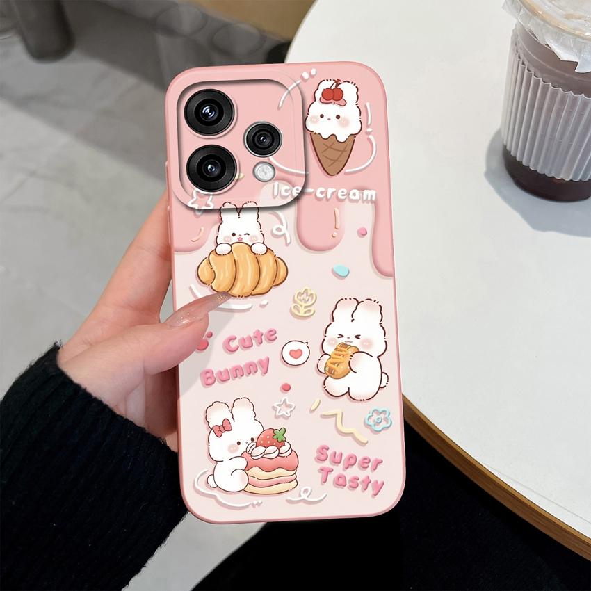 For Oppo Reno 15 14 13 12 11 Pro 15F 15C 11F Phone Shell Elegant Flowers Soft Liquid Silicone Lightweight Case for OPPO Reno Shockproof Durable Bumper