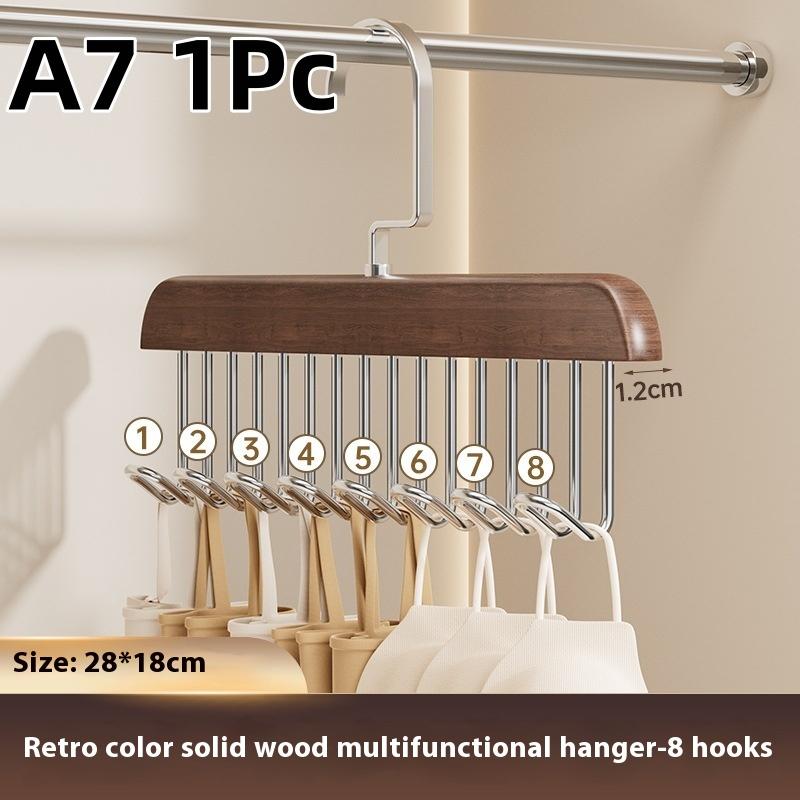

1/2/5 шт. Деревянный органайзер-вешалка для белья с несколькими крючками для нижнего белья, бюстгальтеров, майок, Экономичный, Прочный, Стеллаж-органайзер as the picture