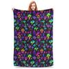 Flannel Throw Blanket Magic Mushroom Trippy Warm Plush Blankets Soft Bedspread for Bed Living Room Home Travel Couch