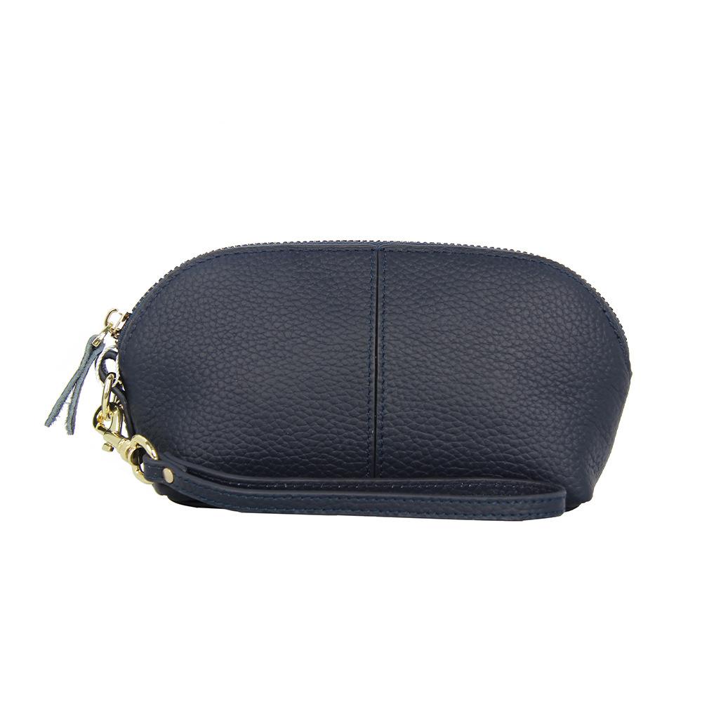 Women's Solid Color Clutch Leather Shell Bag Fashion Casual Leather Large-Capacity Wallet
