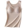 Women's Lamb Fleece Lined Thermal Vest with Built-in Bra