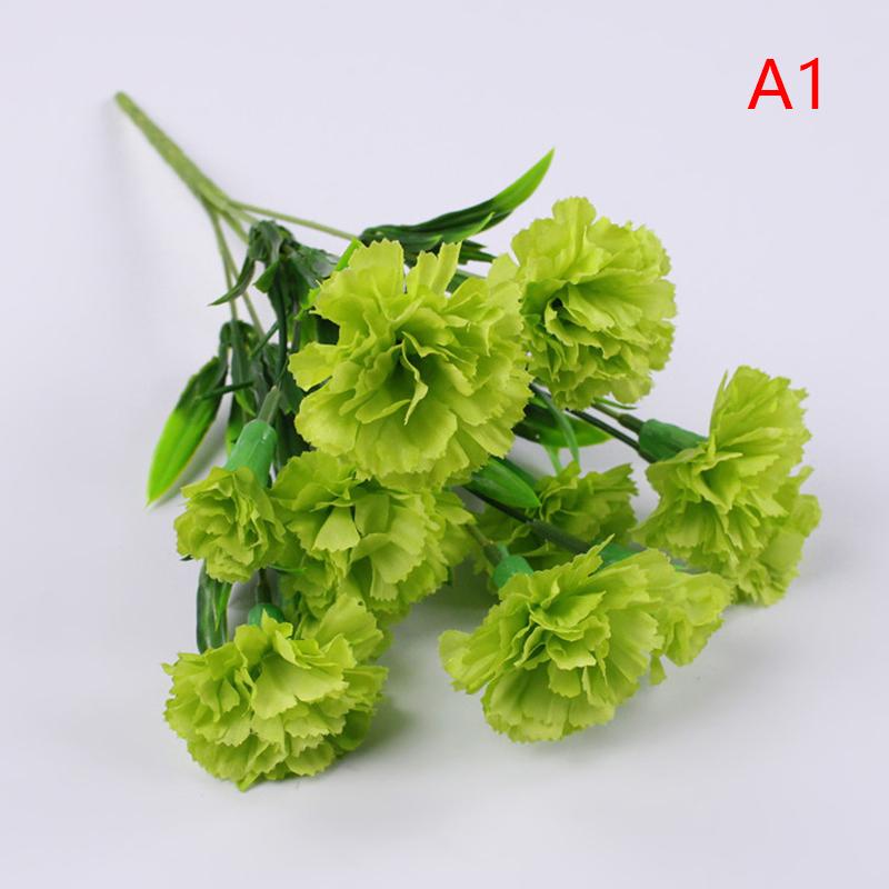 10 Heads Artificial Carnation Home Decoration Multi Color Beauty Silk Fake Flower Especial For Wedding And Festival Decoration