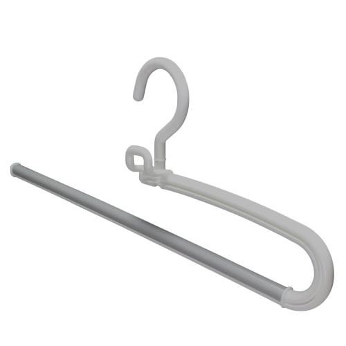 Shinkohanger Mono Closet Slacks Hanger Set of 2 with Connecting Hooks and Swivel Hooks, Gray