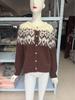 Women's Retro Fair Isle Color Block Knit Cardigan - Korean Style, Thick and Cozy for Autumn/Winter