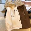 Woolen Coat Women Plus Size: 2024 A/W Knitted Hooded Two-Piece Design