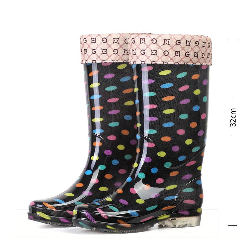 Módní holínky s květinovým potiskem, luxusní designérské dámské gumové boty, vodotěsné pracovní protiskluzové zahradní galoše pro ženu, PVC lovecké boty