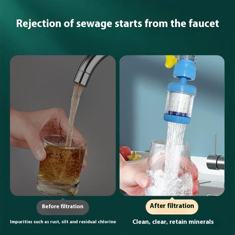 360 ° Rotation Household Tap Water Rotatable and Retractable Universal Water Filter Purifier Splash-proof Artifac Home Kitchen