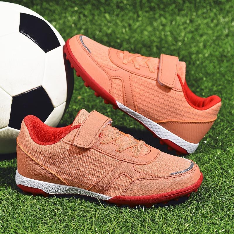 

Children s football shoes Boys and girls Mesh broken nails Short nails Velcro Primary and secondary school sports shoes Training shoes 39