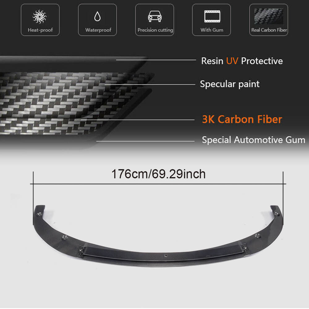 Front Bumper Lip V2 (for Q50 Base 2014-2017, Carbon) for Infiniti Q50/Q60