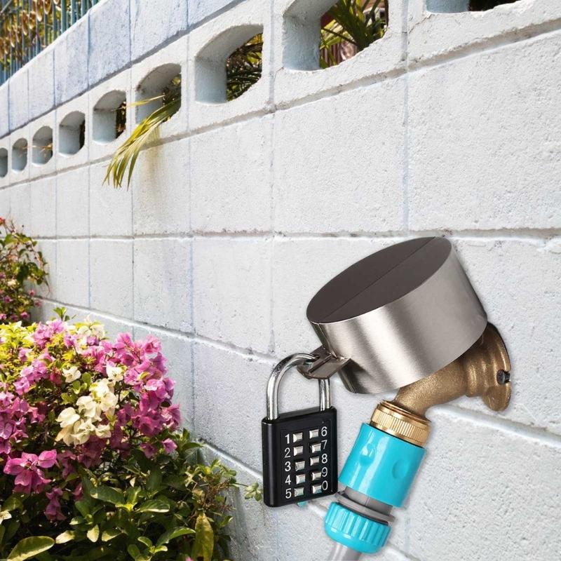 Outdoor Faucet Lock Gate Valves Lock with Padlock Outside Faucet Child Lock for Faucet/Water Spigot/Tanks Valves Handles