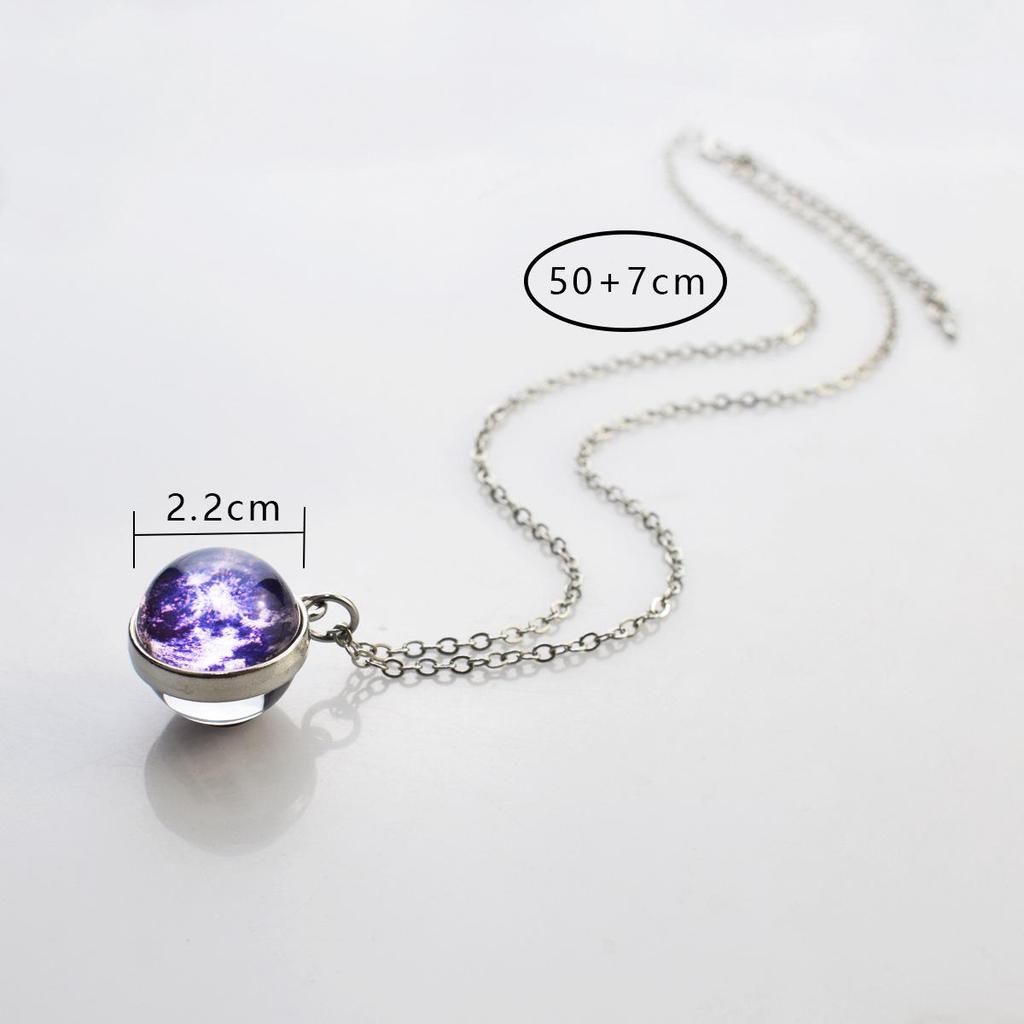 Luminous Four-Leaf Clover Glass Pendant Necklace - Lucky Student Accessory