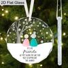 Glass Friends Hanging Ornament with Rock Golem Pattern - Transparent Tree Toppers with Friendship Quotes - Ideal Christmas Gift for Friend