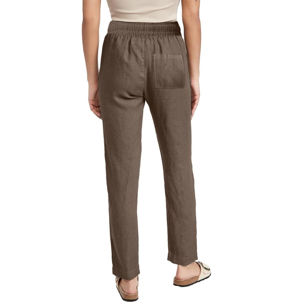 Women's Casual Color Cotton And Linen Wide Leg Pants With Elastic Waist Long Pants