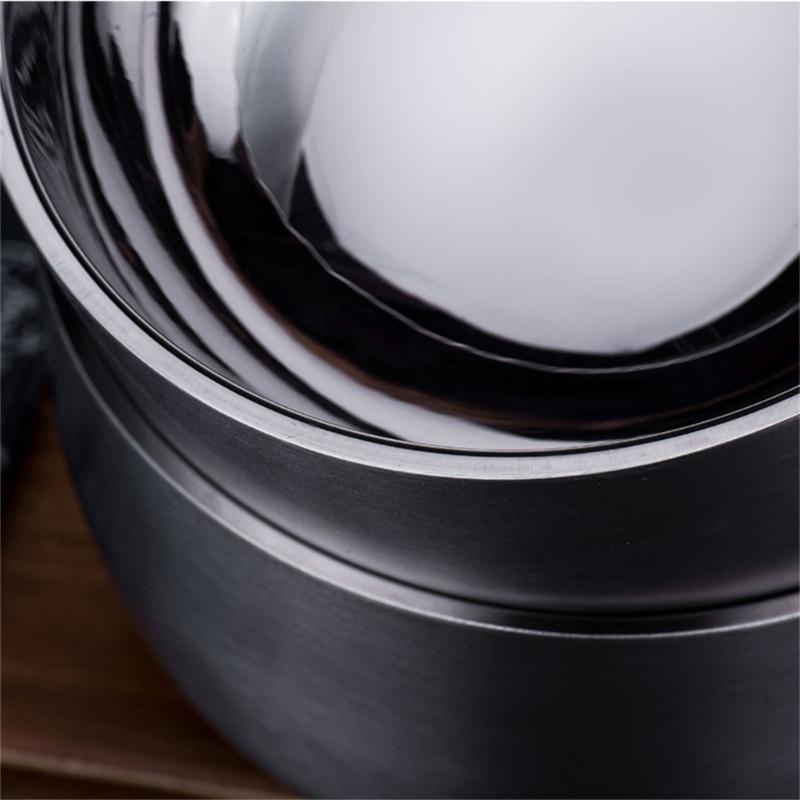 Insulated Bowl Dishwasher Safe Salad Bowl Stainless Steel Bowl 12cm Diameter Double Layer Enjoy Hot or Cold Soups