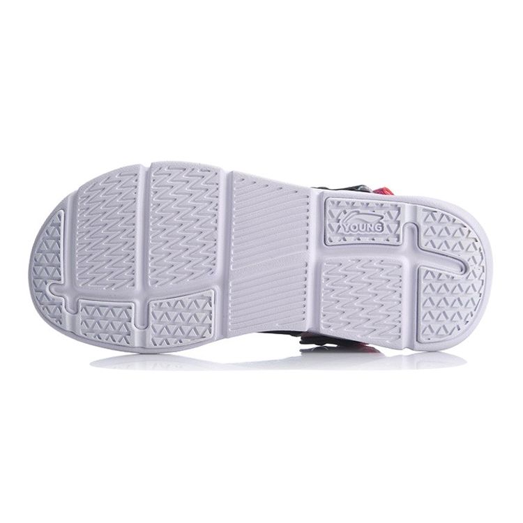 Li Ning Comfortable Versatile One-Strap Sandals Kids Sandals Black Pink YKUQ016-6