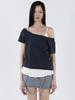 CERRIC Cr Off-Shoulder Top _ Navy