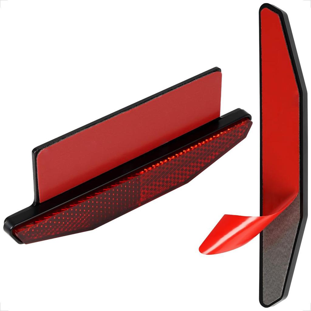 evermotor 2 Pack Mini Reflector for Motorcycles - E4 Certified Aluminum Plate Easy Install Red Reflector for Scooter Bike ATV