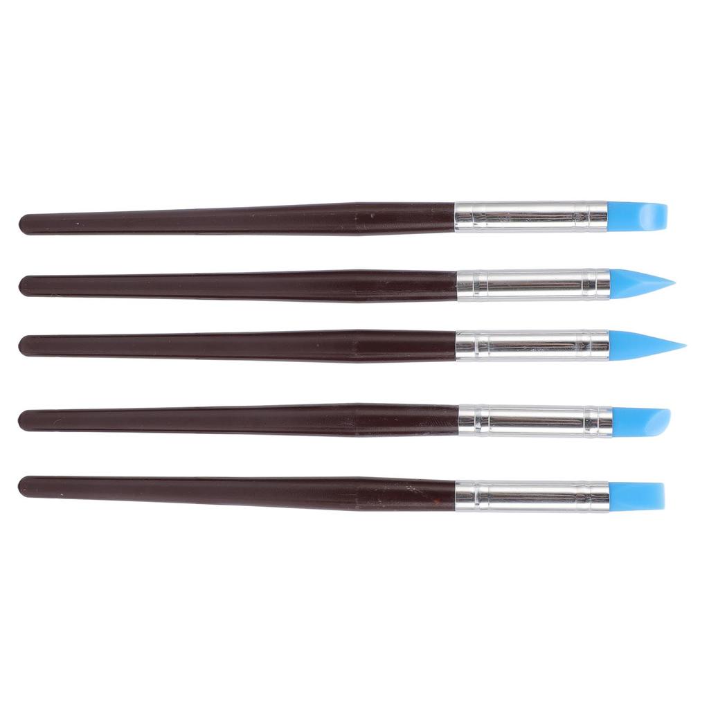 5Pcs Rubber Clay Pen Flexible Rubber Tip Shaping Pen for Oil Painting Sculpting Carving