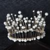 Crown Cake Decoration Highlight Seaweed Pearl Baking Round Tiara Birthday Party Accessories Hair Accessories Bridal