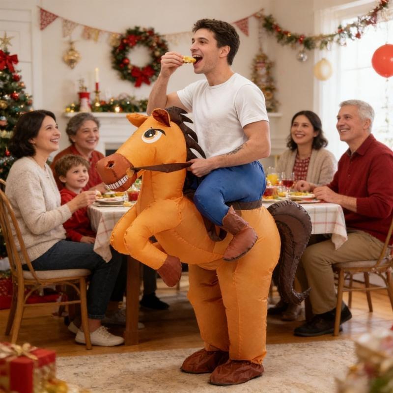 Aktives aufblasbares Pferdekostüm für lustige Puppen HX6C