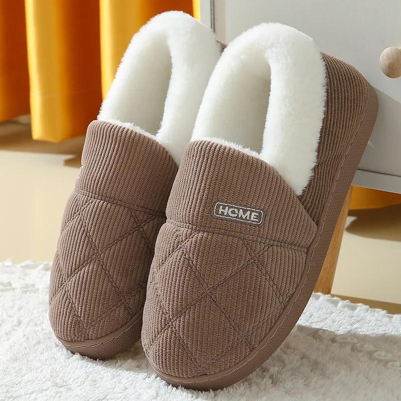 

Fashion Winter Plush Women Shoes Fashion Fluffy Men Slippers Indoor Warm House Shoes Outdoor Home Shoes Soft Fur Slippers 36-37 коричневый