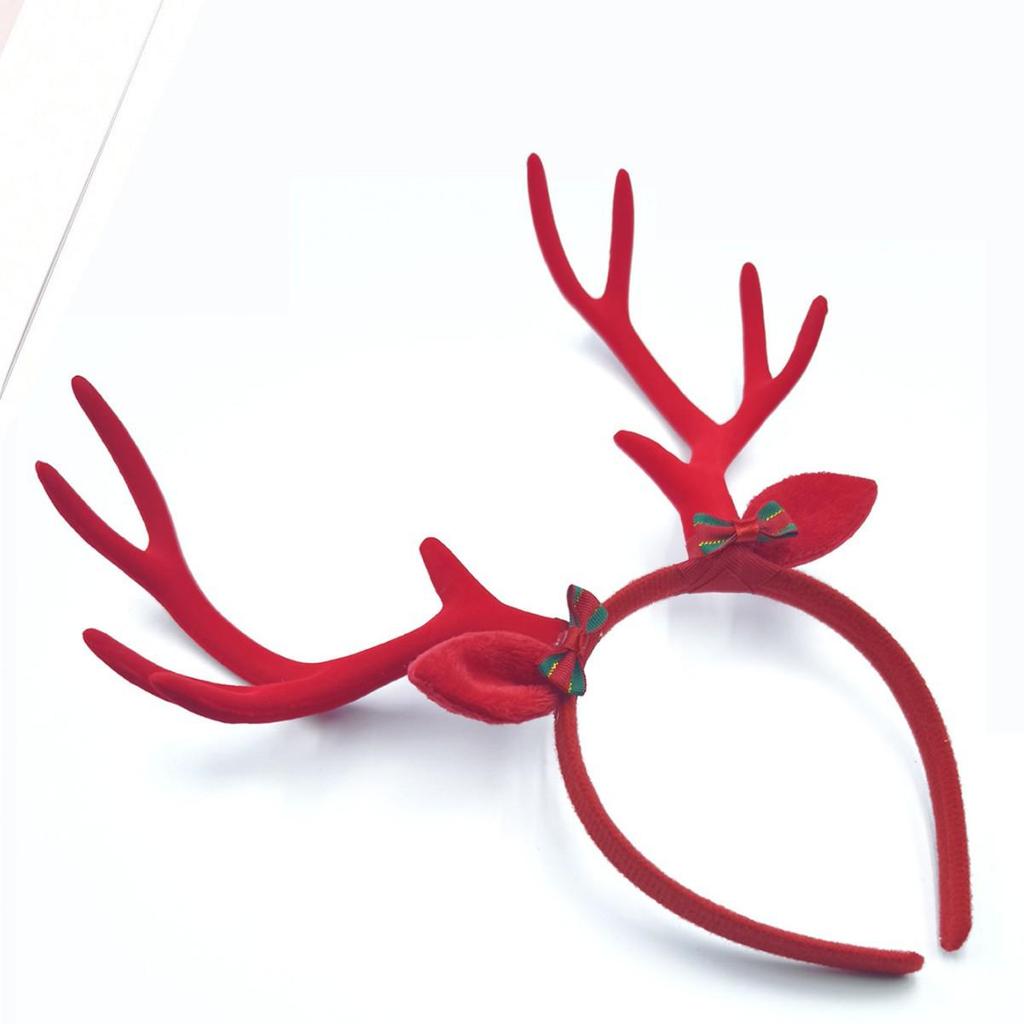 Large Red Reindeer Antler Headband - Creative Christmas Headwear & Photo Accessory for Adults
