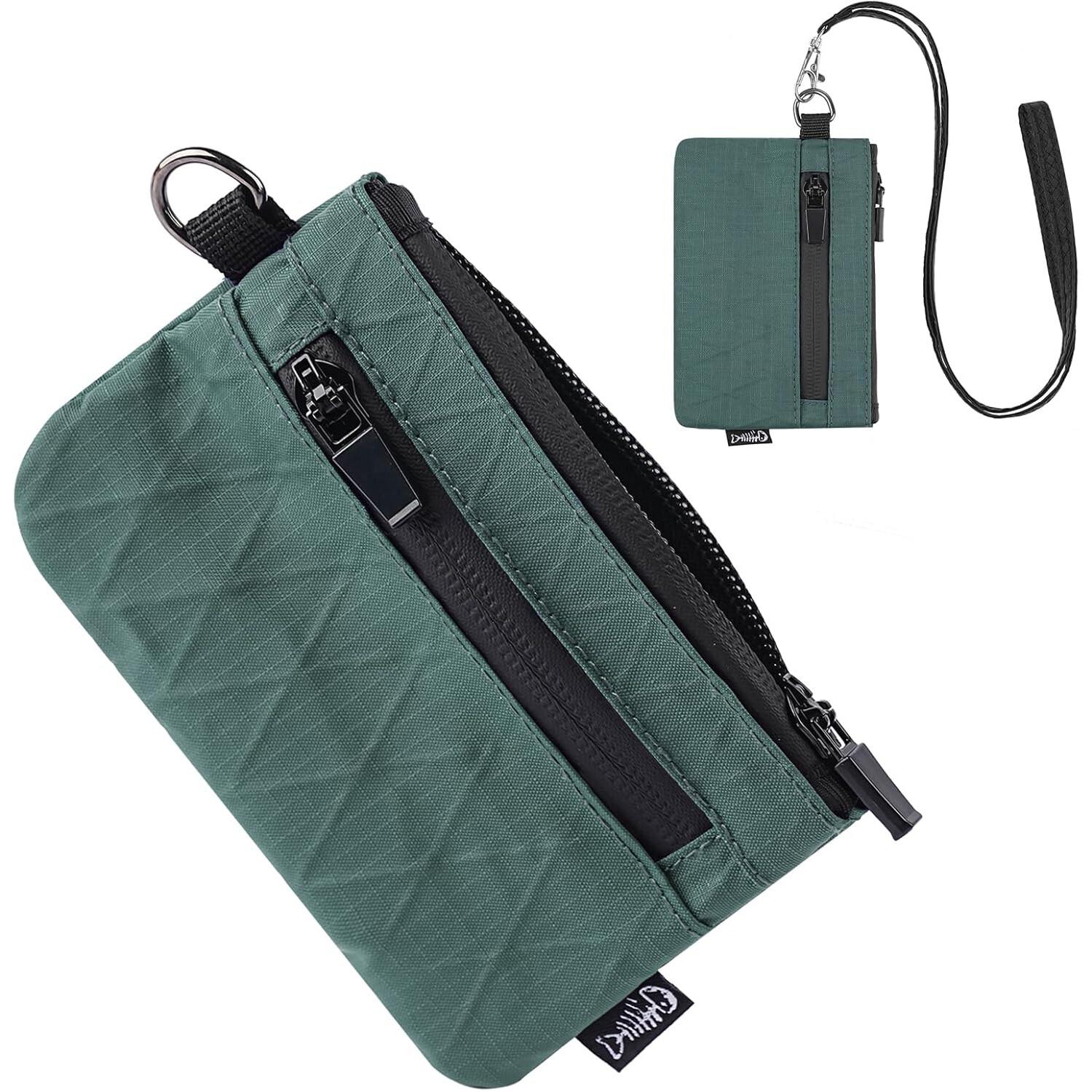 

Small Wallet with 2 Zipper Pockets&Lanyard&Keychain ID Case Card Holder Coin Purse Badge Pouch for Boys Girls Women Men Travel Sports Outdoor ціан