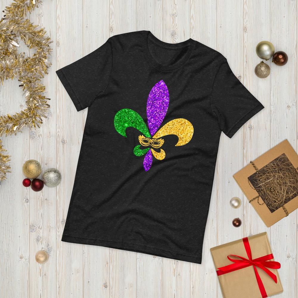 

Funny Fleur De Lys Symbol Mardi Gras Party Women Men T-shirt M