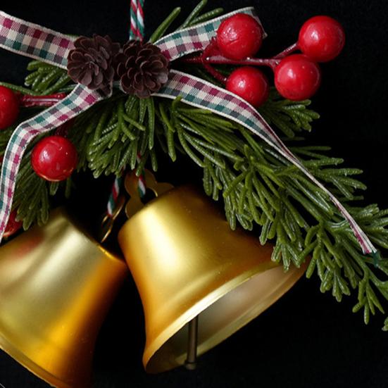 Yousheng Christmas Tree Bell Decoration Bowknot Berry Holiday Ornament DIY Indoor Outdoor Christmas Party Decor