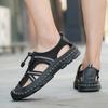 Summer Men's Leather Beach Sandals Handmade Mens Closed Toe Sandals Mens Leather Sandals