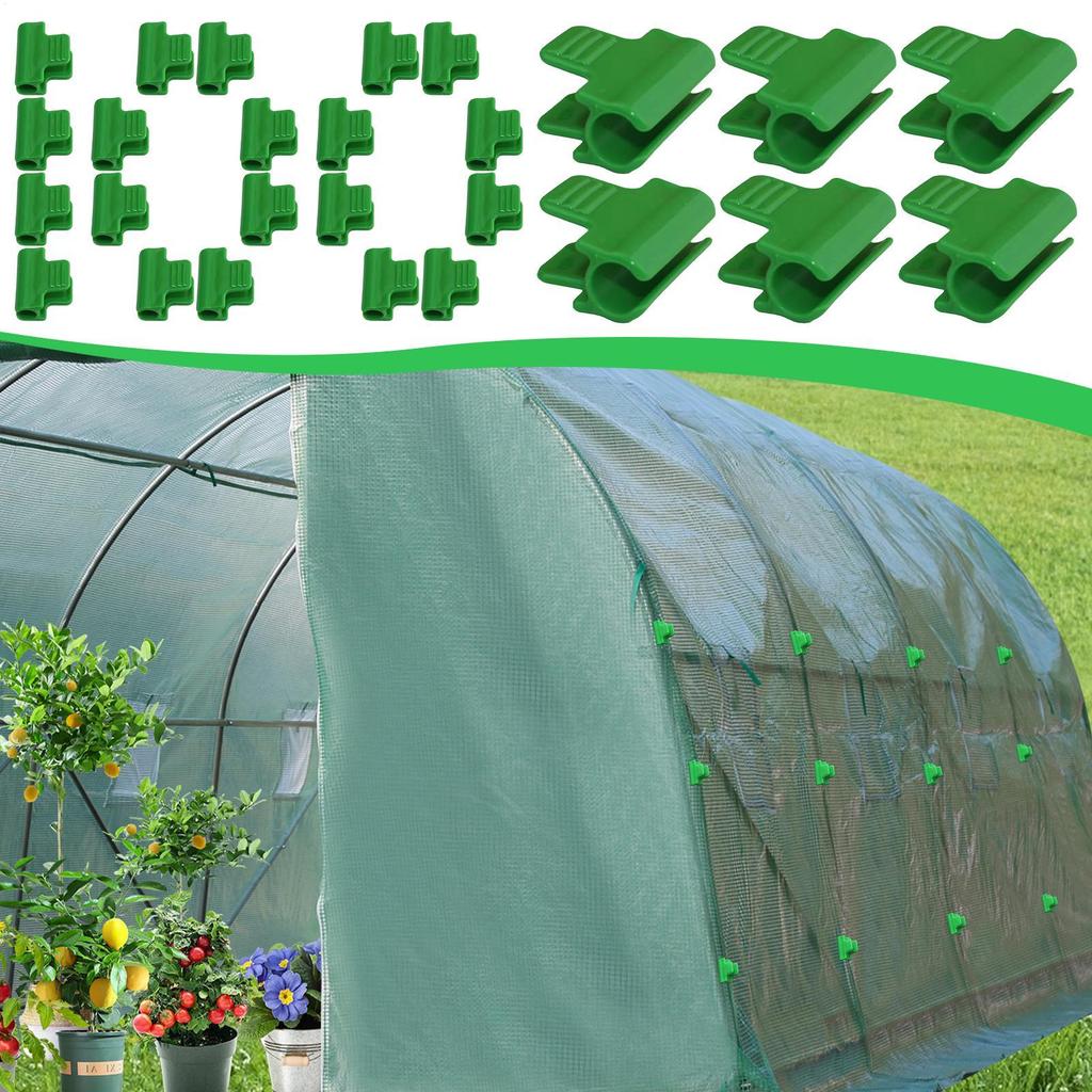 Garden Clips 100 Pieces Greenhouse Film Clamps Reusable Clamp For Planting Frame Covering Netting Garden Hoop Winter Tunnel
