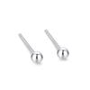 S999 Pure Silver Round Stud Earrings for Women - High-End Cartilage and Ear Piercing Needles to Prevent Clogging