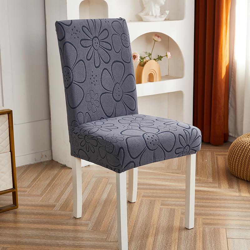 

Elastic Chair Slipcovers Pure Color Sunflower Design Stretchable Seat Covers for Office Dining Chairs 1pc