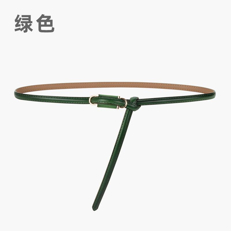 Four Seasons Available New Women'S Leather Thin Belt With No Hole Design Decorative Belt Waist Cover Dress Versatile Two Layer Leather Women'S Belt