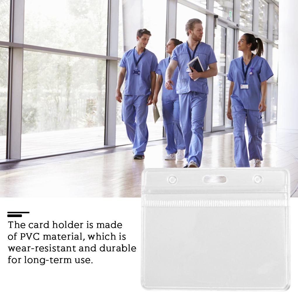 5Pcs Card Cover Holder Clear 4x3 Inches ID Card Waterproof PVC Sleeve for Teacher Student Worker