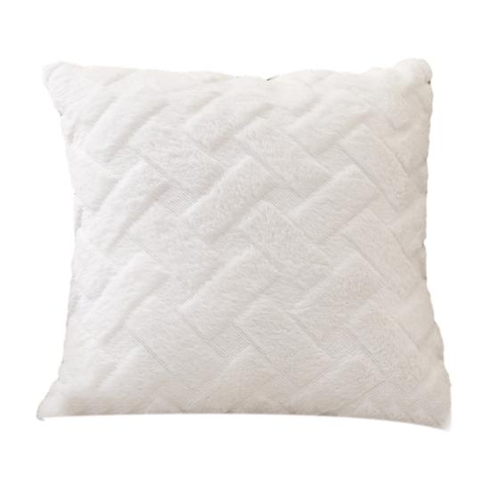 Plüsch-Kissenbezug Flauschiger Überwurf-Kissenbezug Quadratischer Kissenbezug mit verdecktem Reißverschluss für Wohnzimmer Schlafzimmer Heimbüro Dekoration