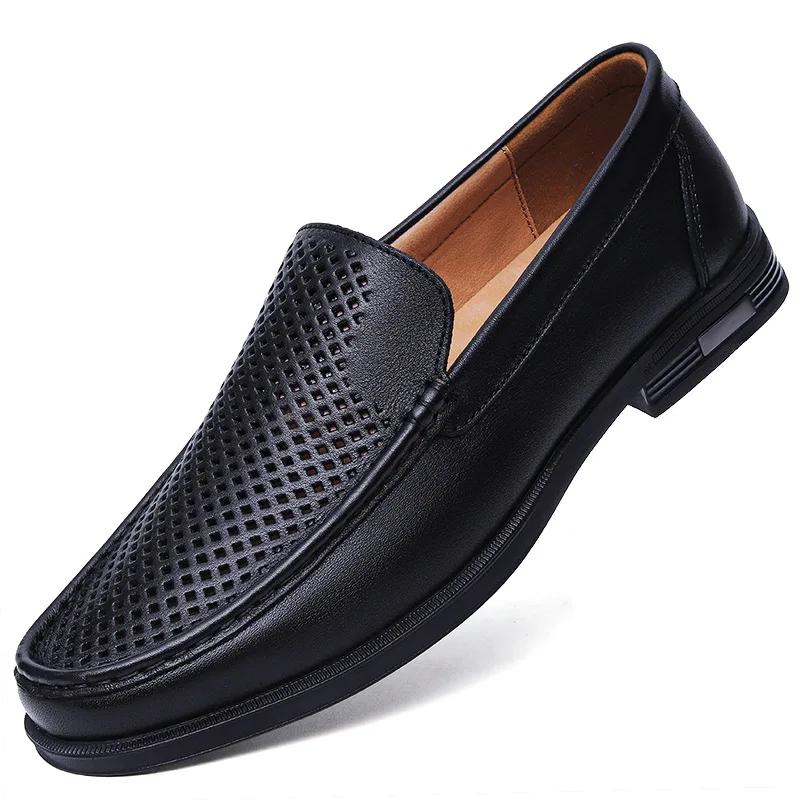 Genuine Leather Men's Shoes Classics Business Dress Shoes Moccasins Slip On Loafers Driving Shoes for Men Casual Shoe  New