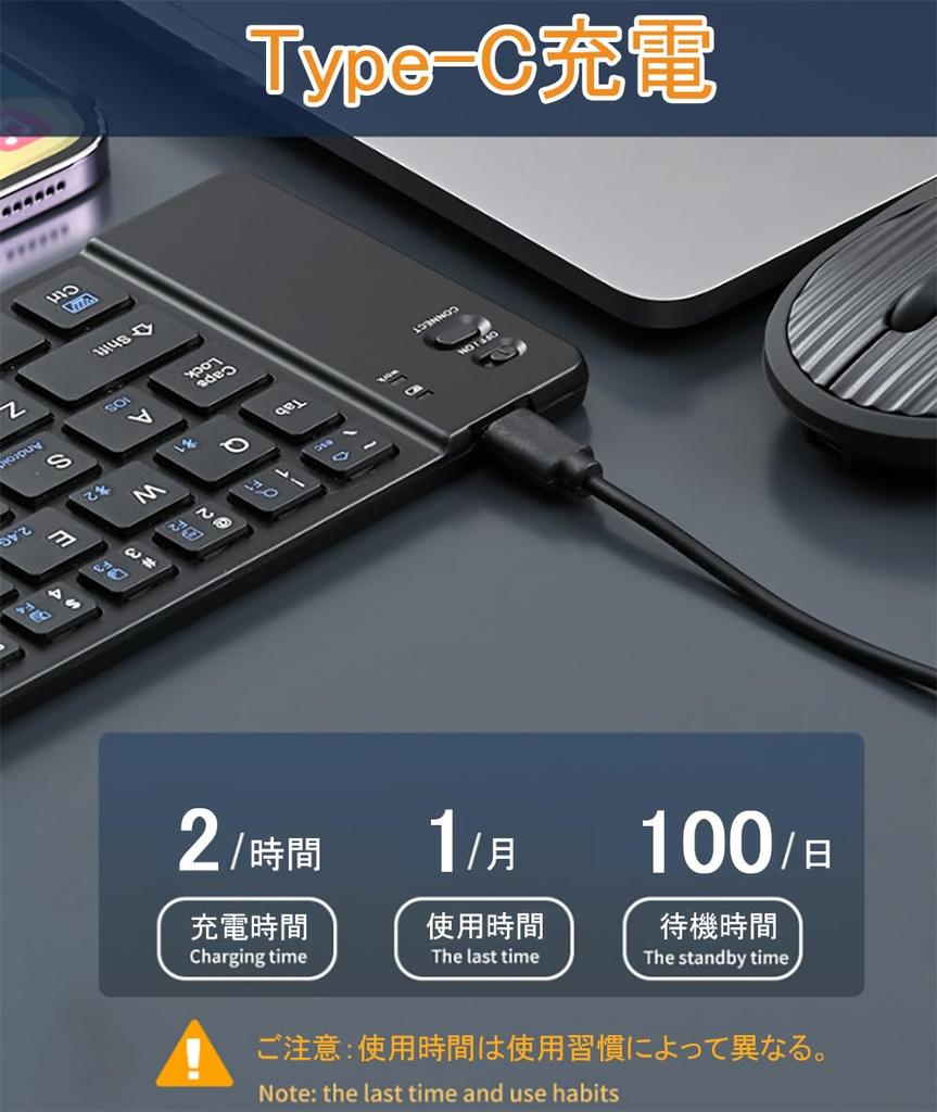 Folding Keyboard [Multi-Connection, 2.4GHz & Bluetooth] Multi-Pairing, Supports 3 Devices Simultaneously, Ultra-Lightweight, Type-C Rechargeable,