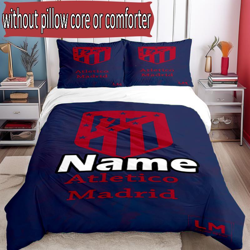 Set copripiumino 3 pezzi (1*Copripiumino + 2*Federe, Senza Nucleo), Set Biancheria da Letto con Nome Personalizzato e Motivo Squadra di Calcio, Decorazione Camera da Letto per la Casa Regalo