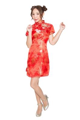 Clearstone Royal China Cosplay Halloween Cheongsam Dress Mini M Red Flower/Red Women's