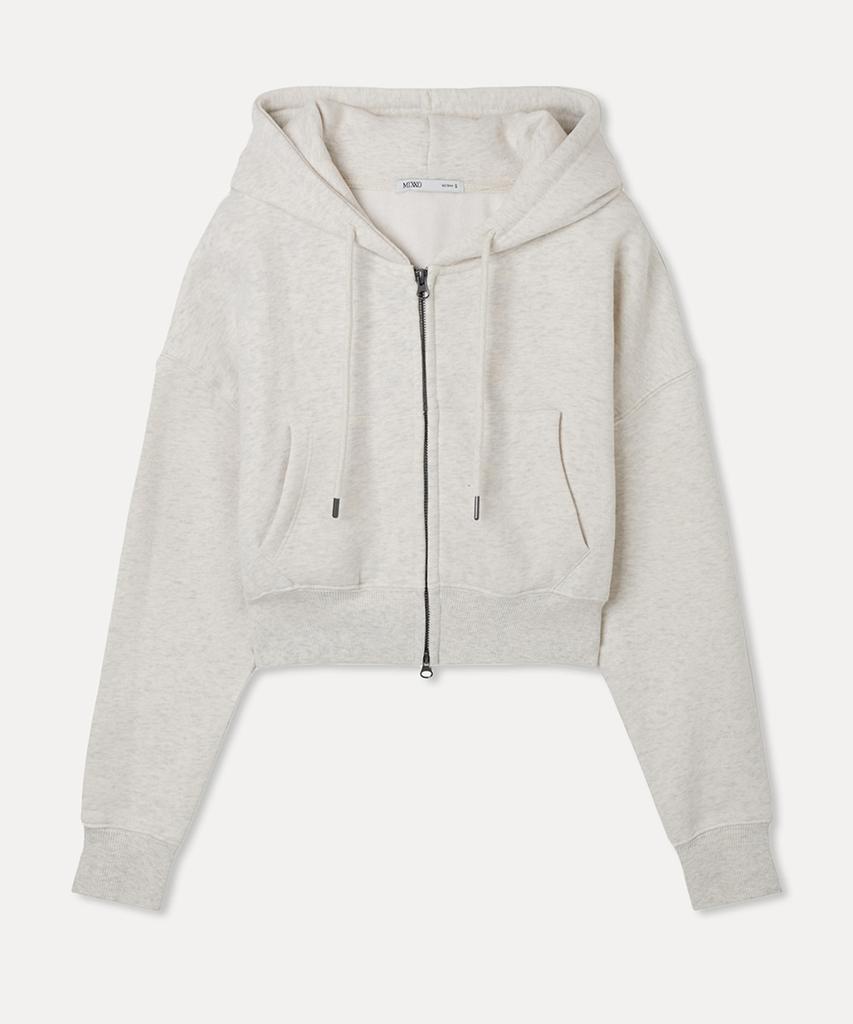MIXXO Fleece-Lined Crop Zip-Up Hoodie_Miwcmg110A