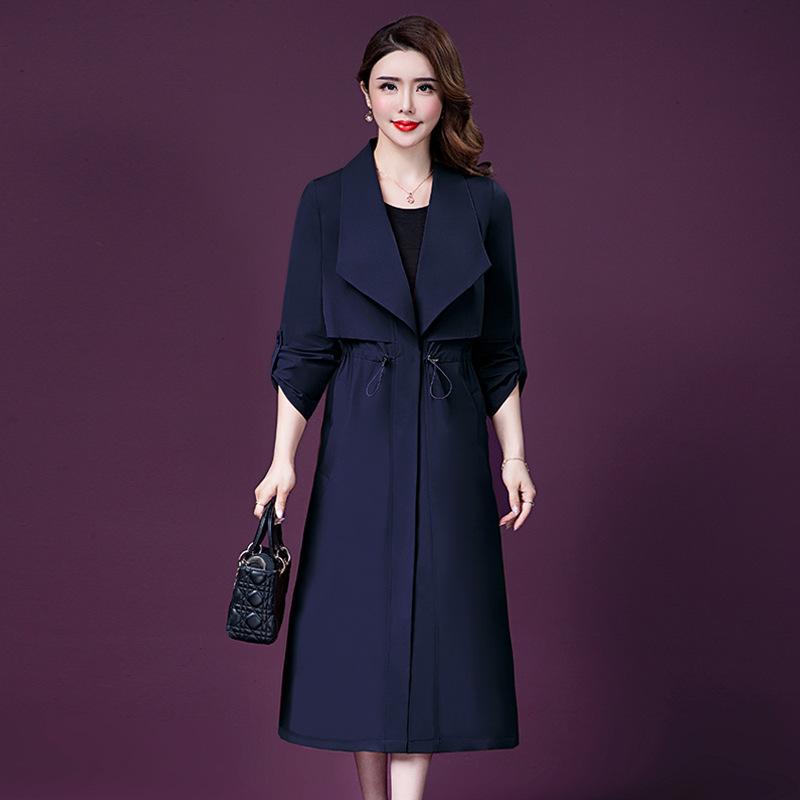 

Корейский стиль, модная ветровка, уменьшающая возраст, осенняя новая большая женская длинная ветровка