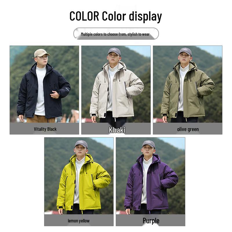 JEANSWEST Men's Hooded Padded Winter Bomber Jacket