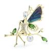 Latest Designer Fairy Brooches Lady Color Rhinestone Pearl Angel Gathering Gathering Casual Brooches For Women Pin Giveaway GiftsCasual Jewelry
