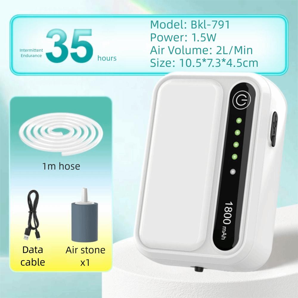 1/2 Dírka Akvarijní Kyslíková Vzduchová Pumpa Nízká Hlučnost Ultra Tichá Rybí Vzduchová Pumpa USB Dobíjecí AC/DC Akvarijní Kyslíková Pumpa