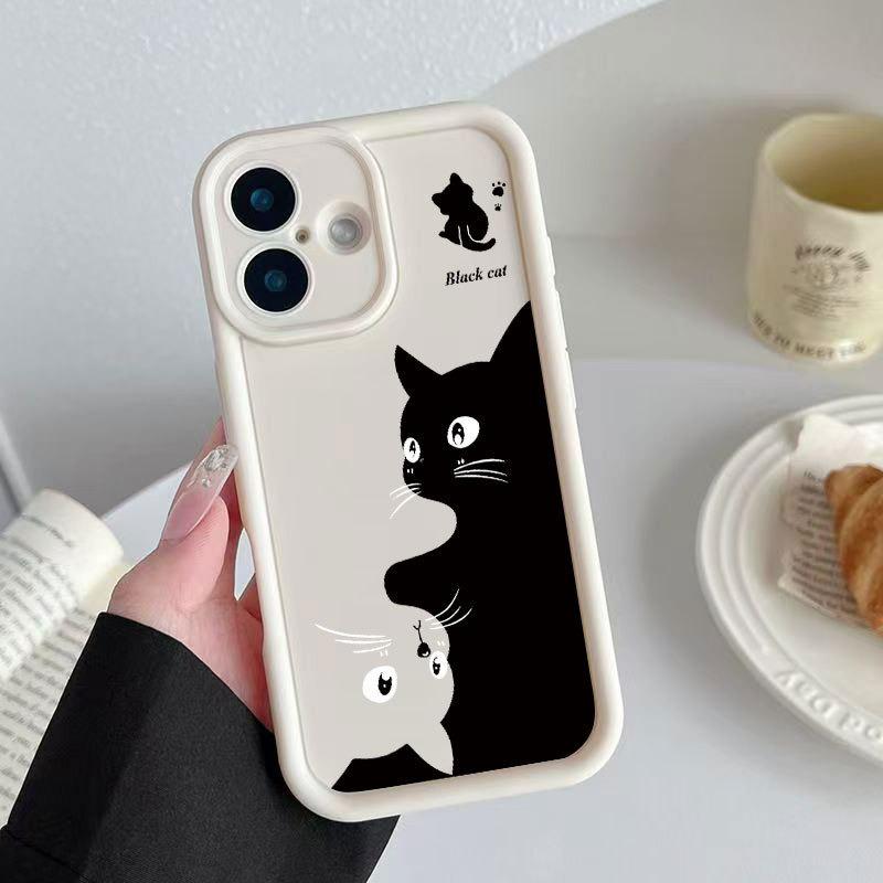 Dual-Color Kitten Phone Case for iPhone 13 to 17 Pro Max - Cute and Stylish Design