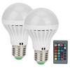 2Pcs E27 3W RGB Bulb Lamp Color Changing Bulb Light Home Lighting with Remote Control 85V‑265V