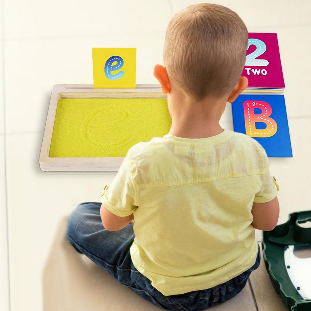 Wooden Montessori Sand Tray With Wooden Pen For Writing Letters And Numbers Early Educational Toys Gifts Bandeja Montessori Made