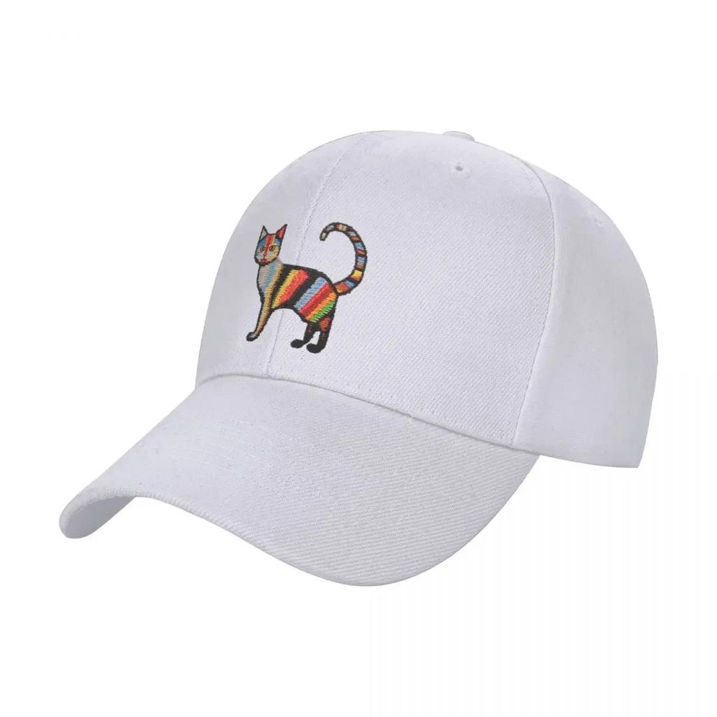 Colorful Embroidered Cat Baseball Cap Anime hiking hat Unique s summer  Men Hats Womens