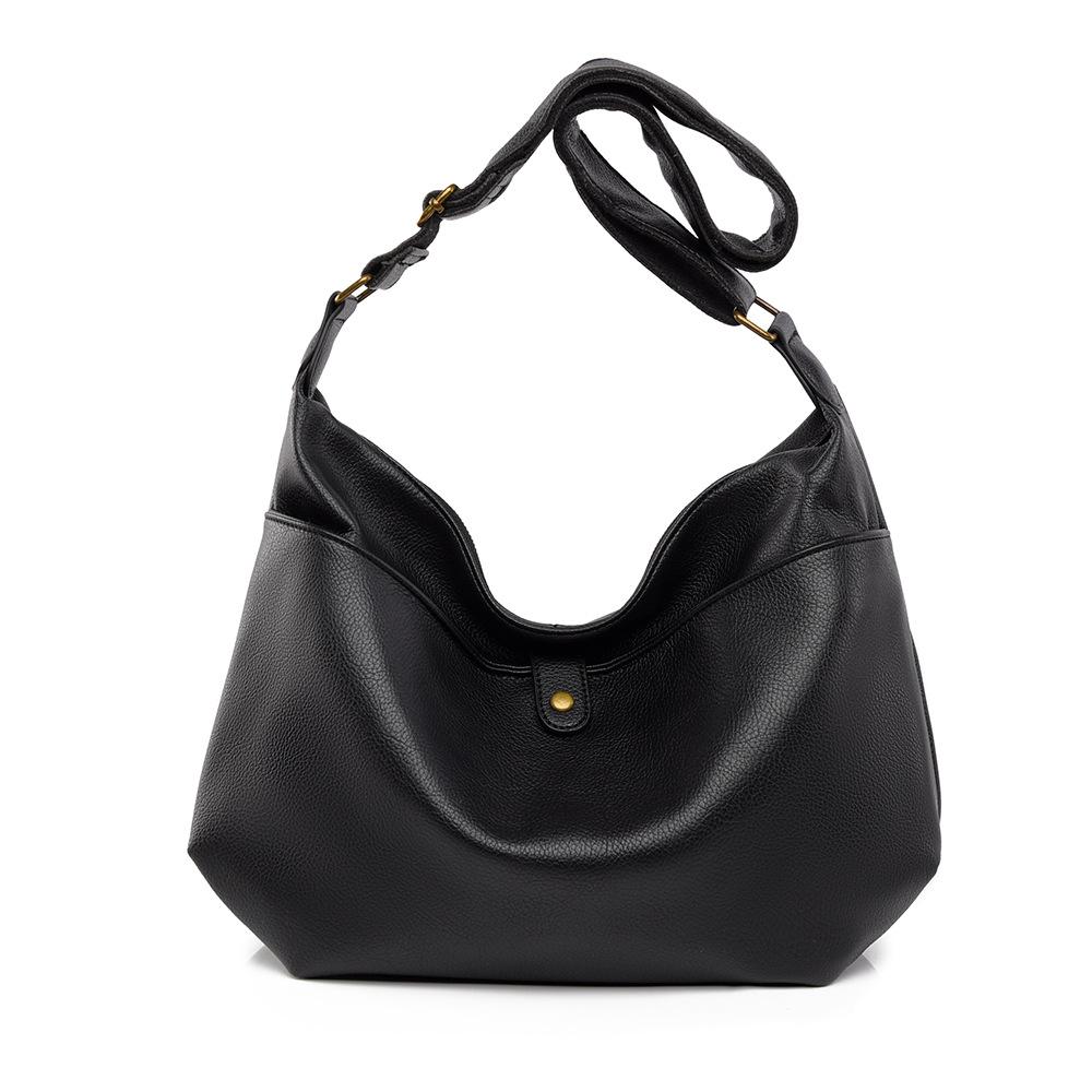 

LEMON KOKO Simple Solid Color Retro Single Shoulder Bags High Sense PU Soft Leather Lady Tote Bag 2025 New Popular Messenger Bag Women s Holiday Gifts чорний